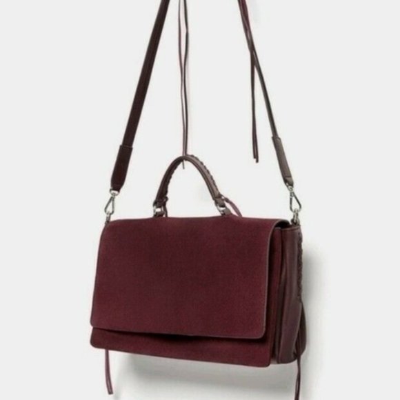 Zara Bags Zara Purple Suede Leather Crossbody Bag Bb3 Poshmark